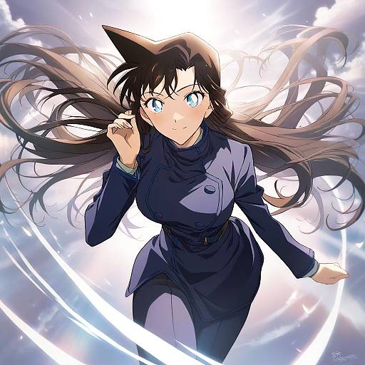 Illustration of Mouri ran, meitantei conan in the style of Sama samasa