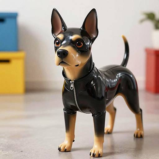 Glossy Latex Dog Costume Art