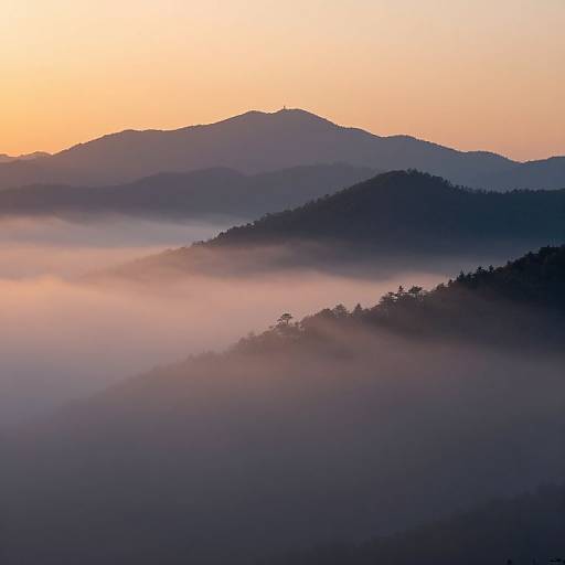 Twilight Mountains in Misty Serenity