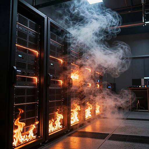 Server Room Inferno — Cinematic Chaos