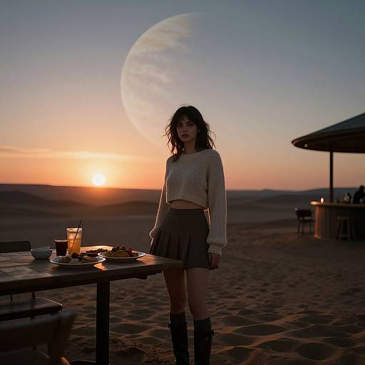Martian Sunset Outdoor Bar Scene