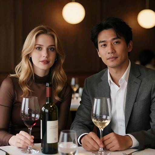 Intimate Evening in a Dim Restaurant