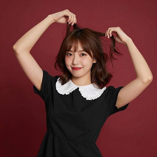 Portrait of Woman in Black Dress