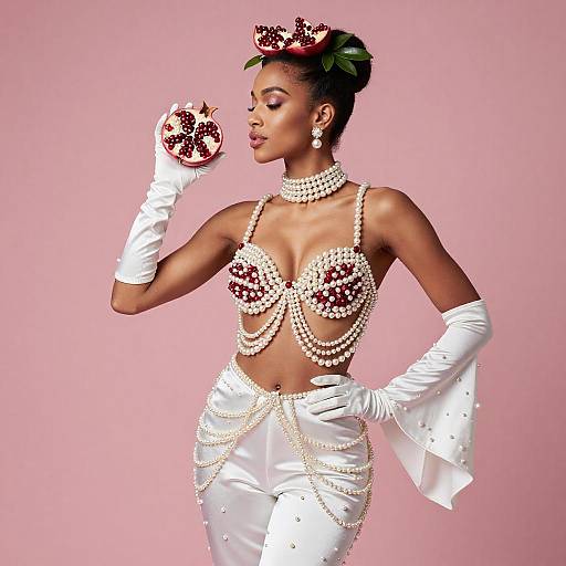 Elegant Woman in Creative Fashion Design