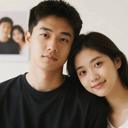 Warm Couple's Portrait with Reflection