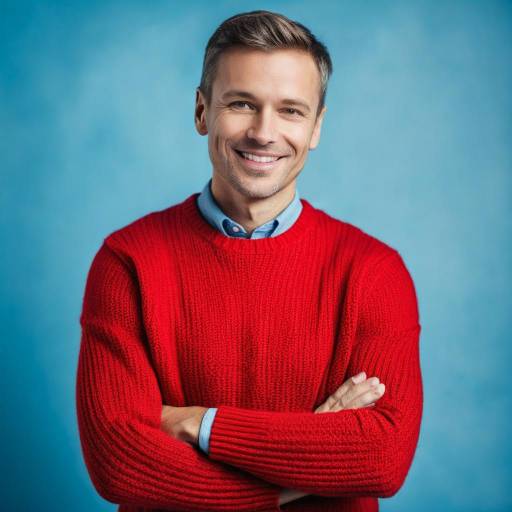 Smiling man in red sweater