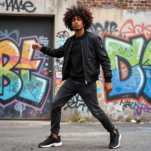 Urban Street Style with Colorful Graffiti