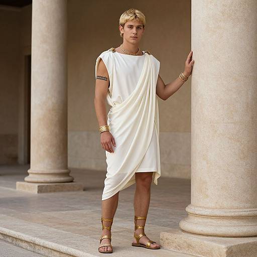 Roman Toga Costume Boy Portrait