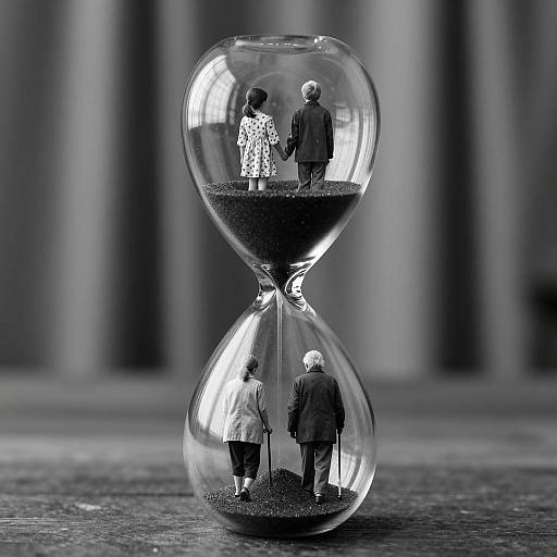 Hourglass with Children and Elderly Figures