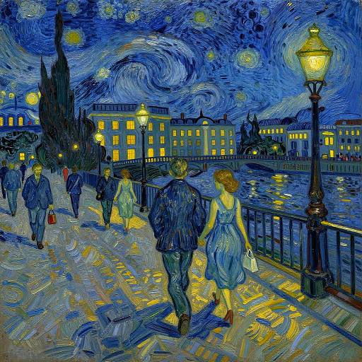 Van Gogh Evening Promenade on Thames