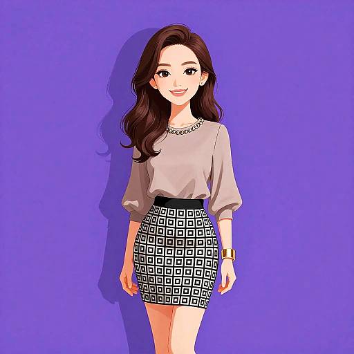 Smiling Woman in Business Casual Outfit