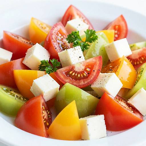 Close-Up Colorful Salad with Cheese