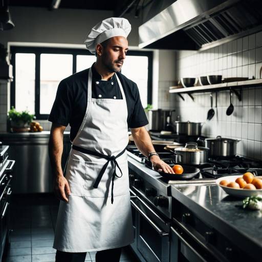 Italian Chef Preparing Food in Urban Kitchen