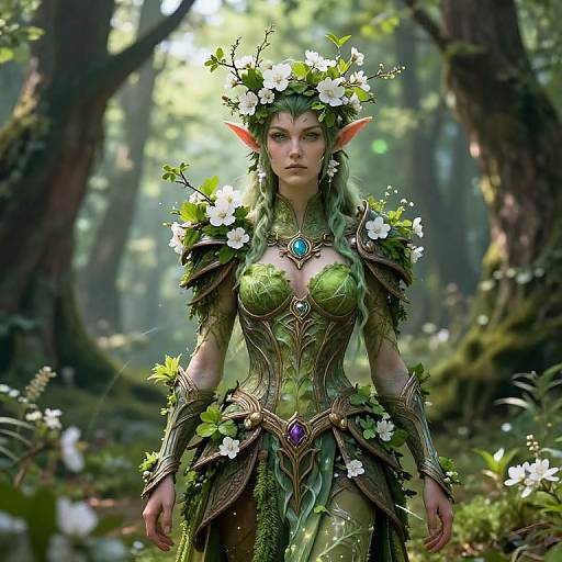 Spring Eladrin Elf in Mystical Forest