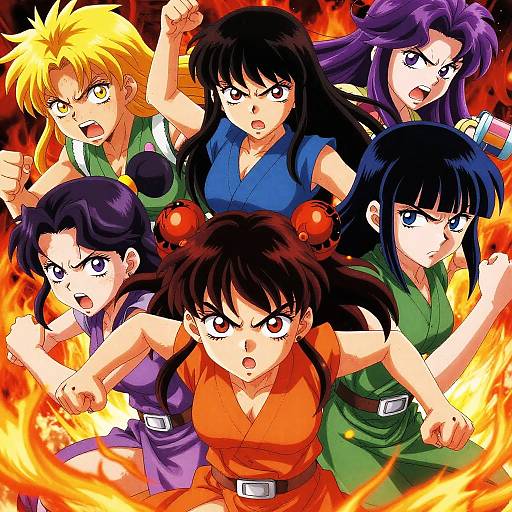 Fierce Anime Girls in Battle