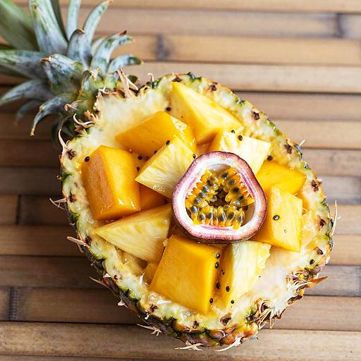 Bright Tropical Fruit Salad Overhead