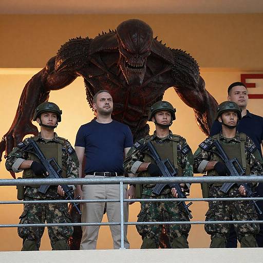 Soldiers Facing a Monstrous Threat