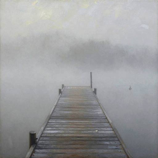 Ethereal Misty Jetty Painting