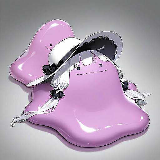 Illustration of Ditto, pokemon in the style of Yomu (sgt epper)