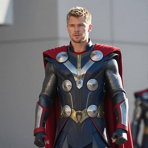 Young Man in Thor Superhero Costume