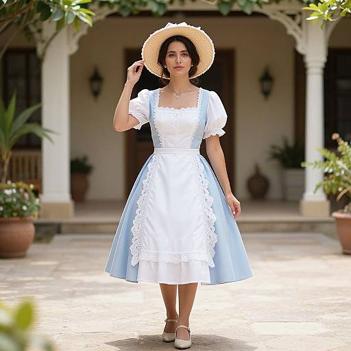 Elegant Tea Party Costume Outdoors