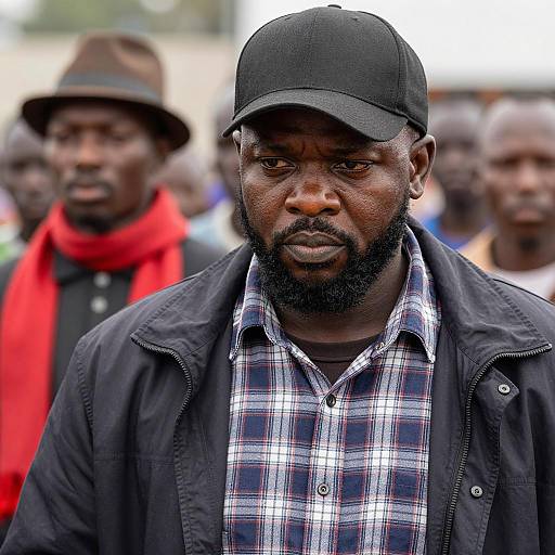 Serious Portrait of a Black Man Outdoors
