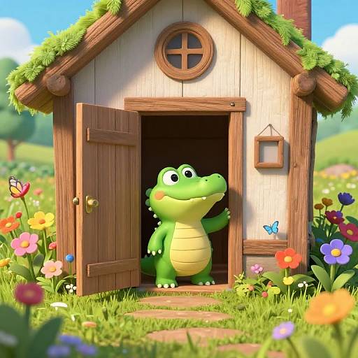 Cute Crocodile at Countryside Cottage