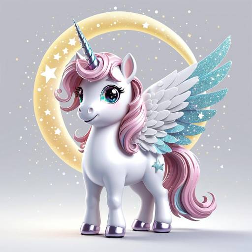 Pastel Baby Unicorn with Sparkling Wings
