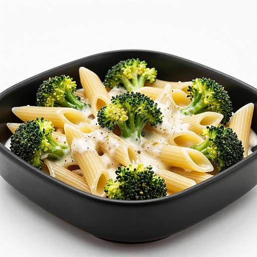 Close-Up Penne Pasta with Broccoli
