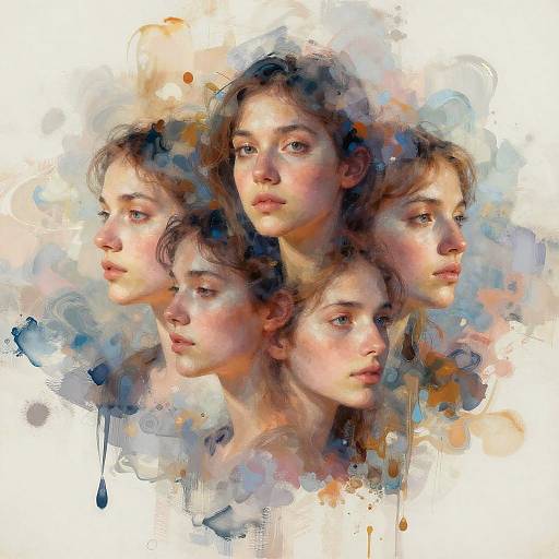 Layered Portraits in Abstract Harmony