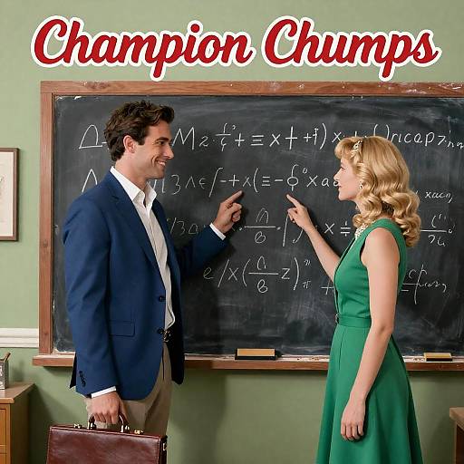 Vintage Photo of Mathematical Duo