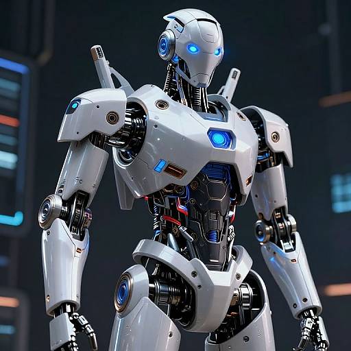 Futuristic Robot with Glowing Eyes