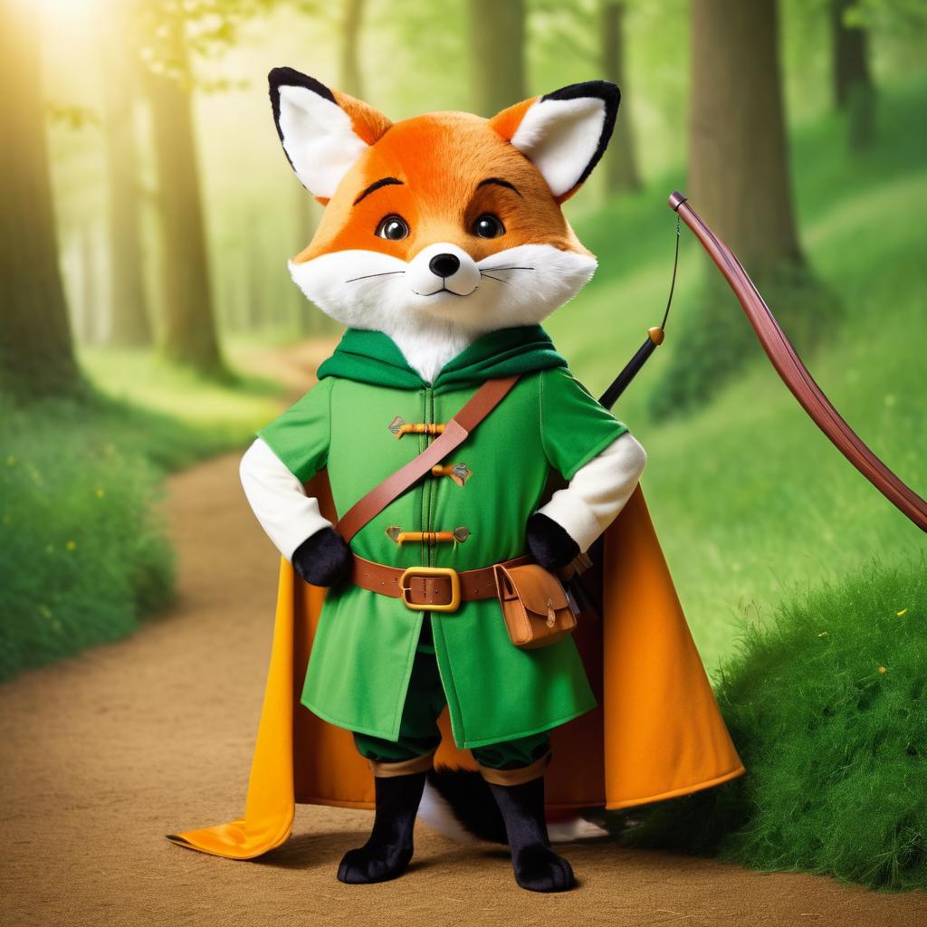 Whimsical Fox as Robin Hood Portrait