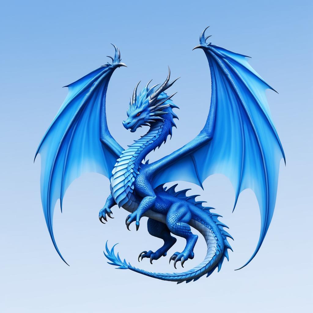 Soaring Blue Dragon of Unconditional Love