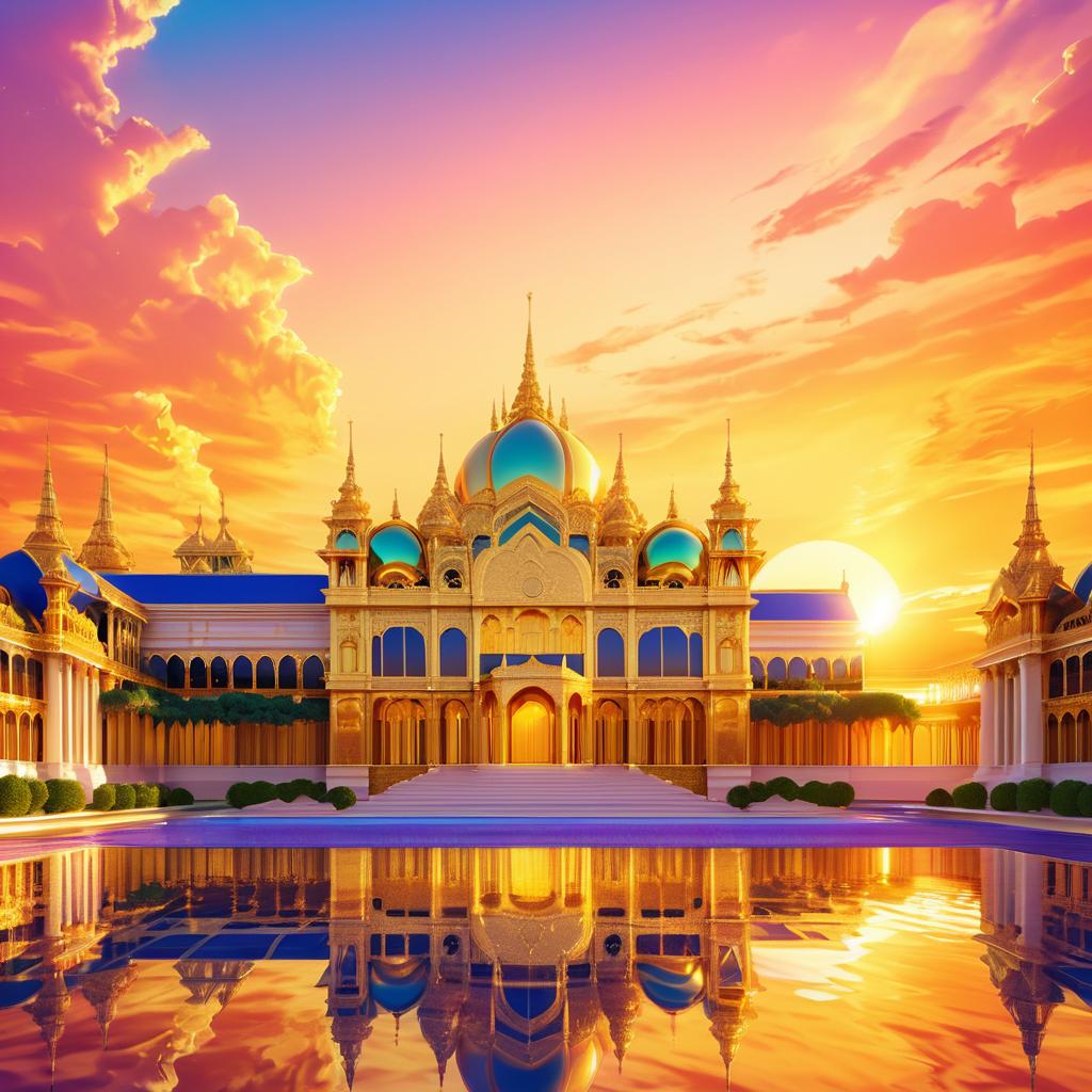 Opulent Palace at Sunset in Renaissance Style