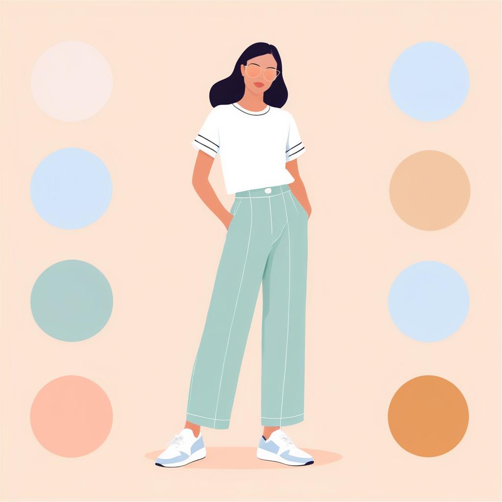 Minimalist Flat Illustration of Casual Girl