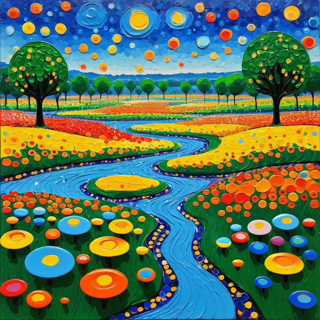 Vibrant Impasto Landscape by Kusama