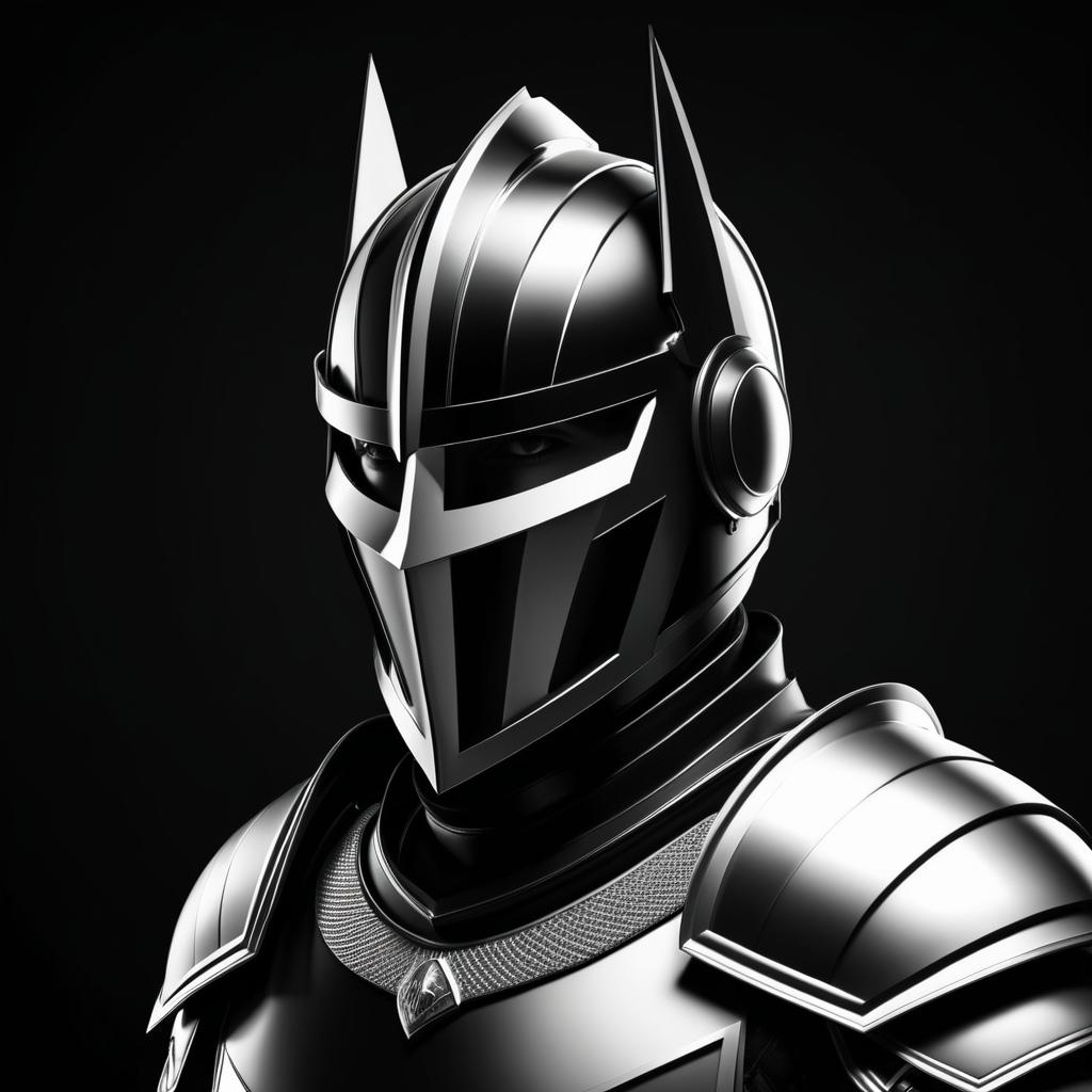 Heroic Knight Portrait in Minimalist Style