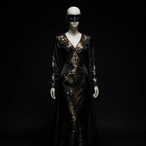 Enigmatic Mannequin in Black and Gold