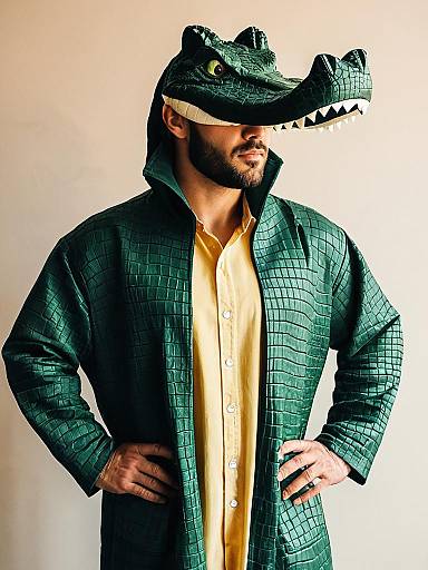 Man Wearing Vector the Crocodile Costume