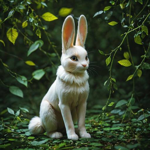 Serene Rabbit in a Lush Ecosystem Serene Rabbit in a Lush Ecosystem