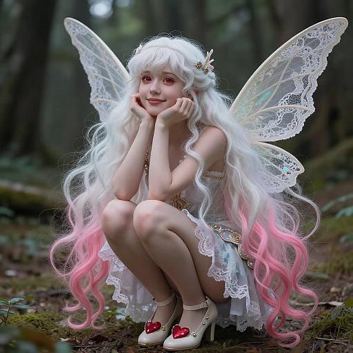 Luminous Love Fairy in Lace Wings