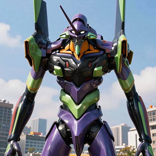 Hyperrealistic EVA 01 Sci-Fi Mecha
