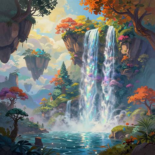 Surreal Floating Islands Landscape