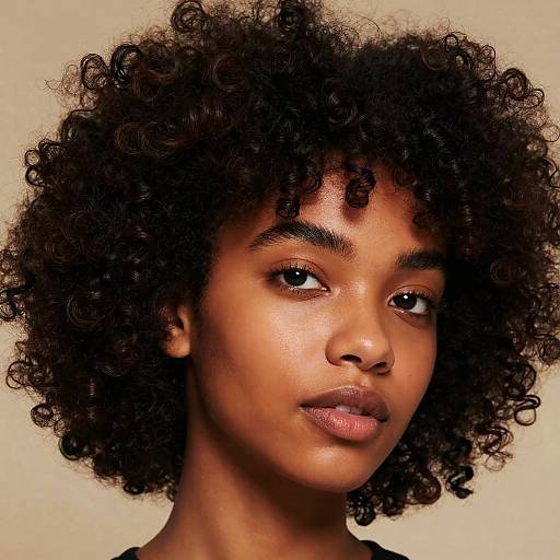 Elegant Afro Close-Up Portrait