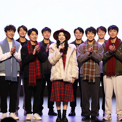 Vibrant Group Photo on Stage