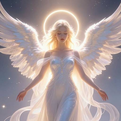 Radiant Celestial Being with Ethereal Wings