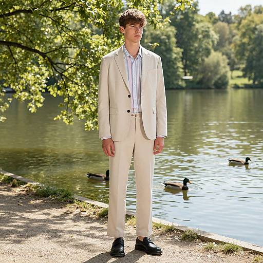 Young Man by Serene Lakeside