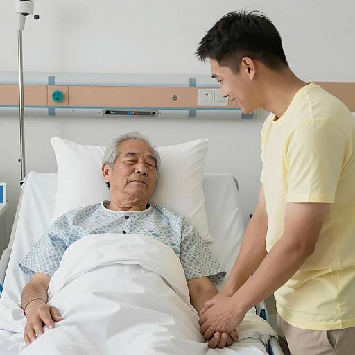 Heartwarming Hospital Scene with Two Men
