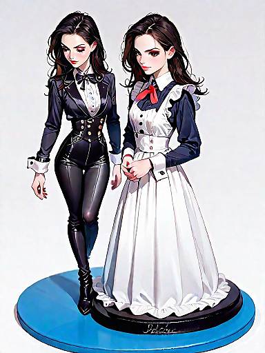 Contemporary Chic Woman in Satin Blouse